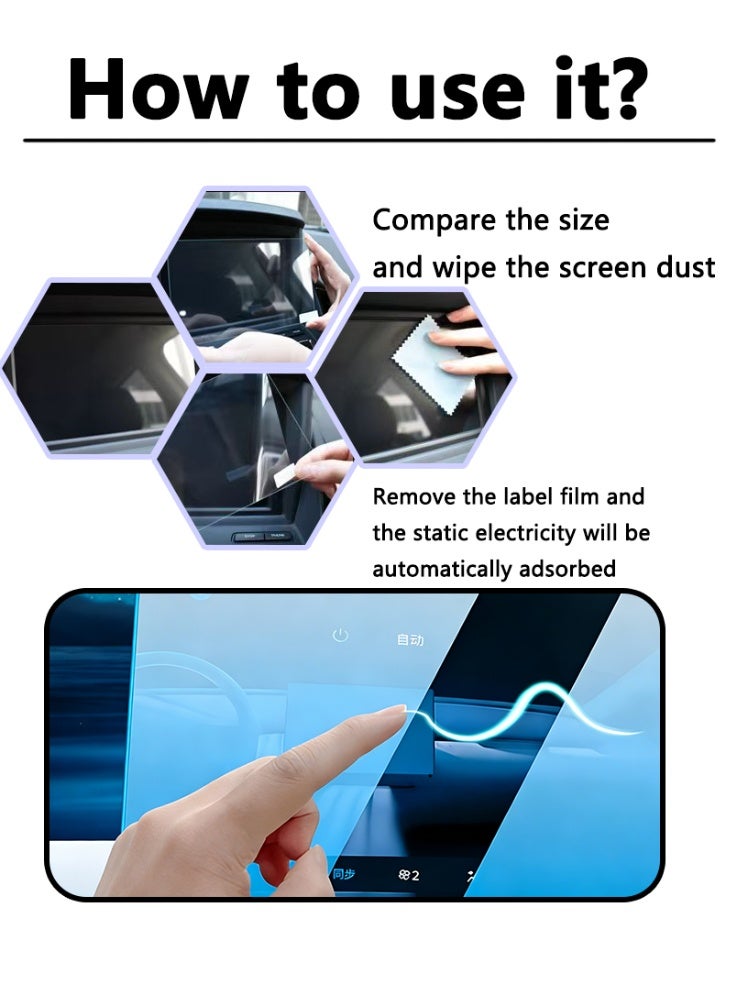 روكس لوحة تحكم السيارة ROX 01 ومجموعة فيلم وحدة التحكم المركزية مع شاشة حماية فيلم معتدلة عالية الوضوح ، مقاومة للخدش ودائمة ، مع وضوح وشفافية عالية للغاية - Image 5